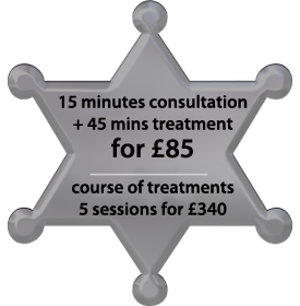 Special massage offer on therapeutic massage treatments: Free 15 minute consultation + 60 minute massage treatment  £50  Course of massage Treatment 5 sessions for only £225  