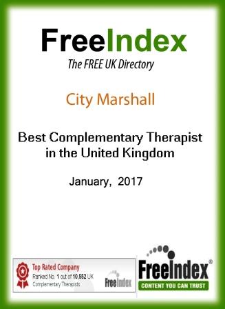 a certificate showing City Marshall were awarded top place on FreeIndex 2017